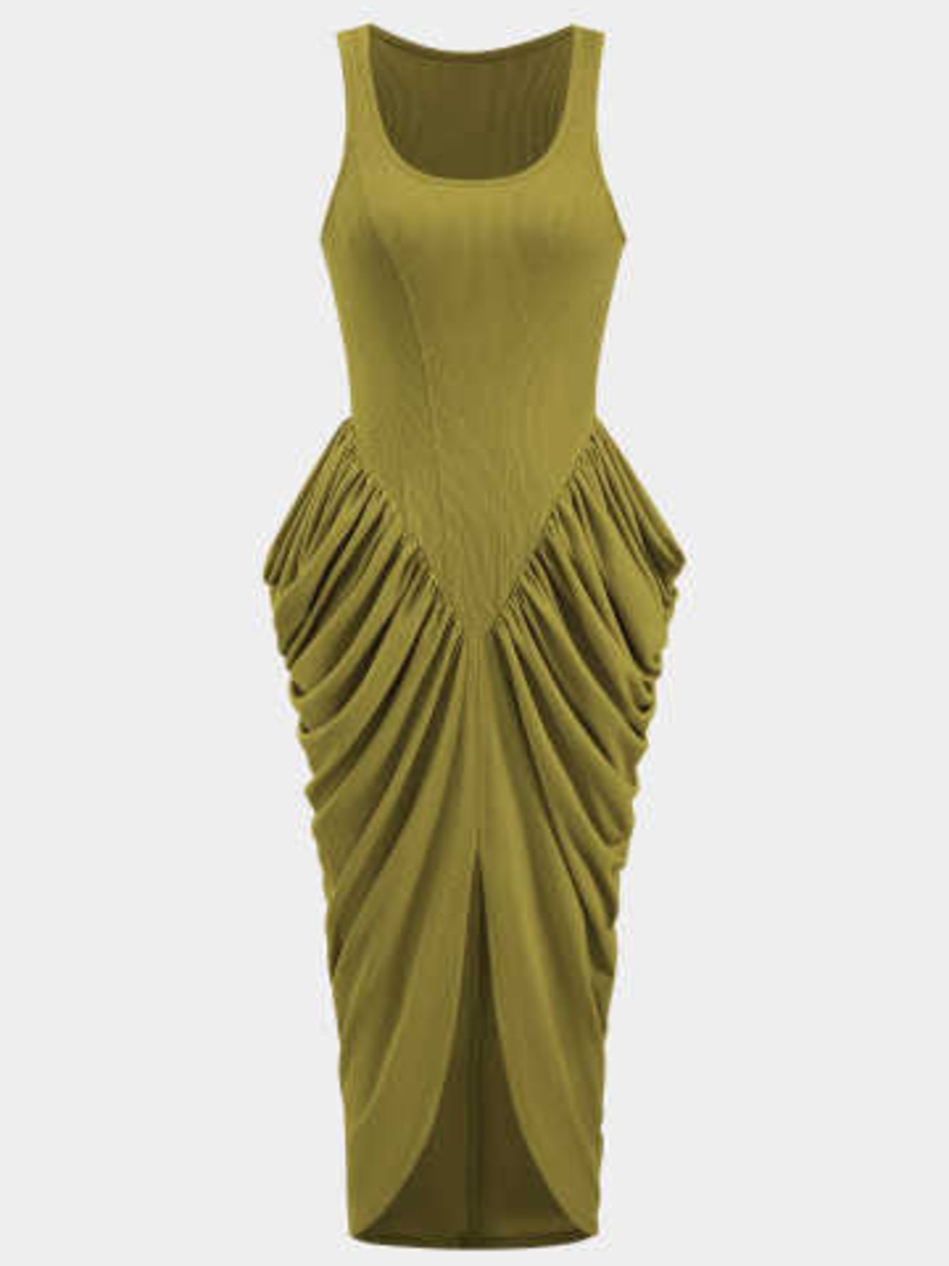 Ruched Detail Slit Midi Dress nicholesgifts