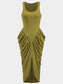 Ruched Detail Slit Midi Dress nicholesgifts