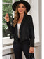 Fringe Trim Lapel Collar Cropped Blazer nicholesgifts