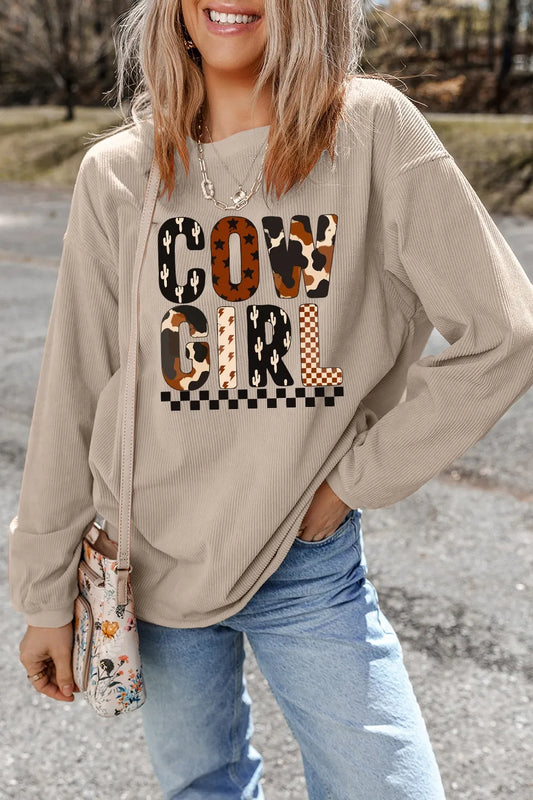 Cowgirl Graphic Long Sleeve Sweatshirt