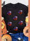 Sequin Pumpkin Round Neck Short Sleeve T-Shirt nicholesgifts