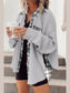 Plaid Button Down Collared Jacket nicholesgifts