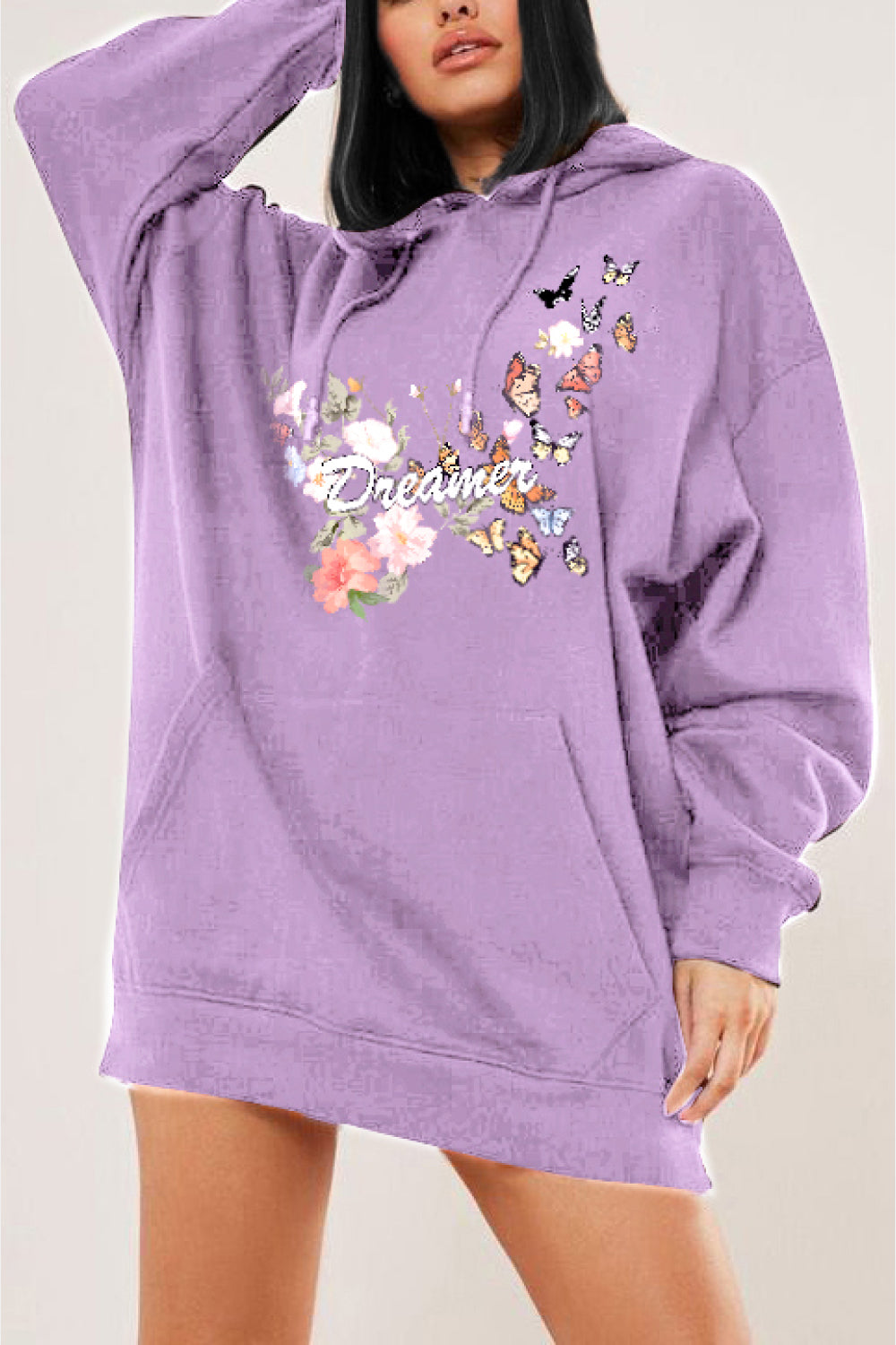 Simply Love Simply Love Full Size Dropped Shoulder DREAMER Graphic Hoodie Trendsi