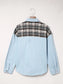 Plaid Pocketed Button Up Denim Jacket nicholesgifts