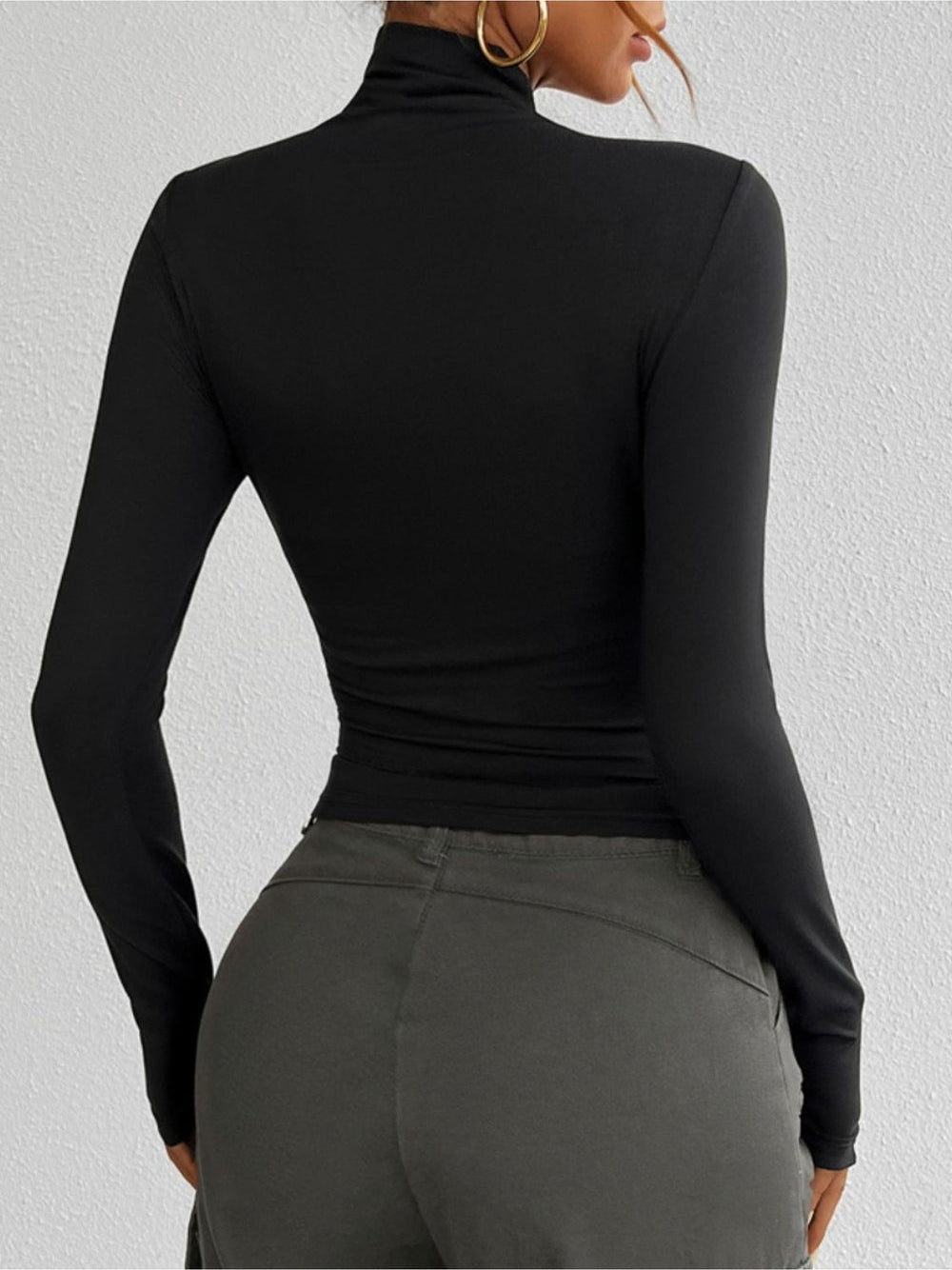 Devine Mock Neck Long Sleeve T-Shirt nicholesgifts