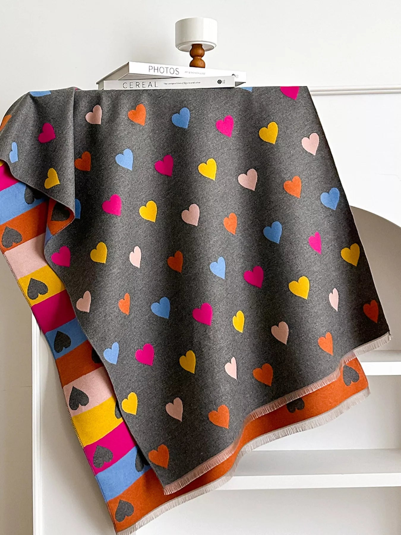 Women Heart Pattern Warm Scarf Valentine's Day Gift For Her nicholesgifts