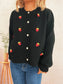 Strawberry Button Up Long Sleeve Cardigan nicholesgifts