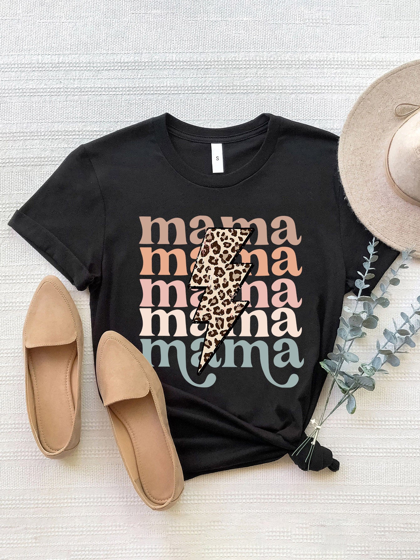Women Mama Round Neck Short Sleeve T-Shirt - Nicholesgifts.online