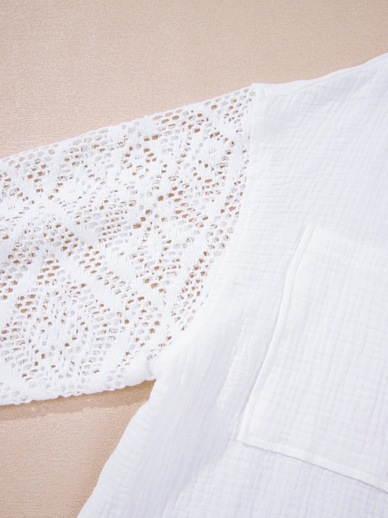 Lace Sleeve Button Down Shirt NicholesGifts