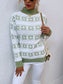 Snowflake Pattern Mock Neck Sweater nicholesgifts