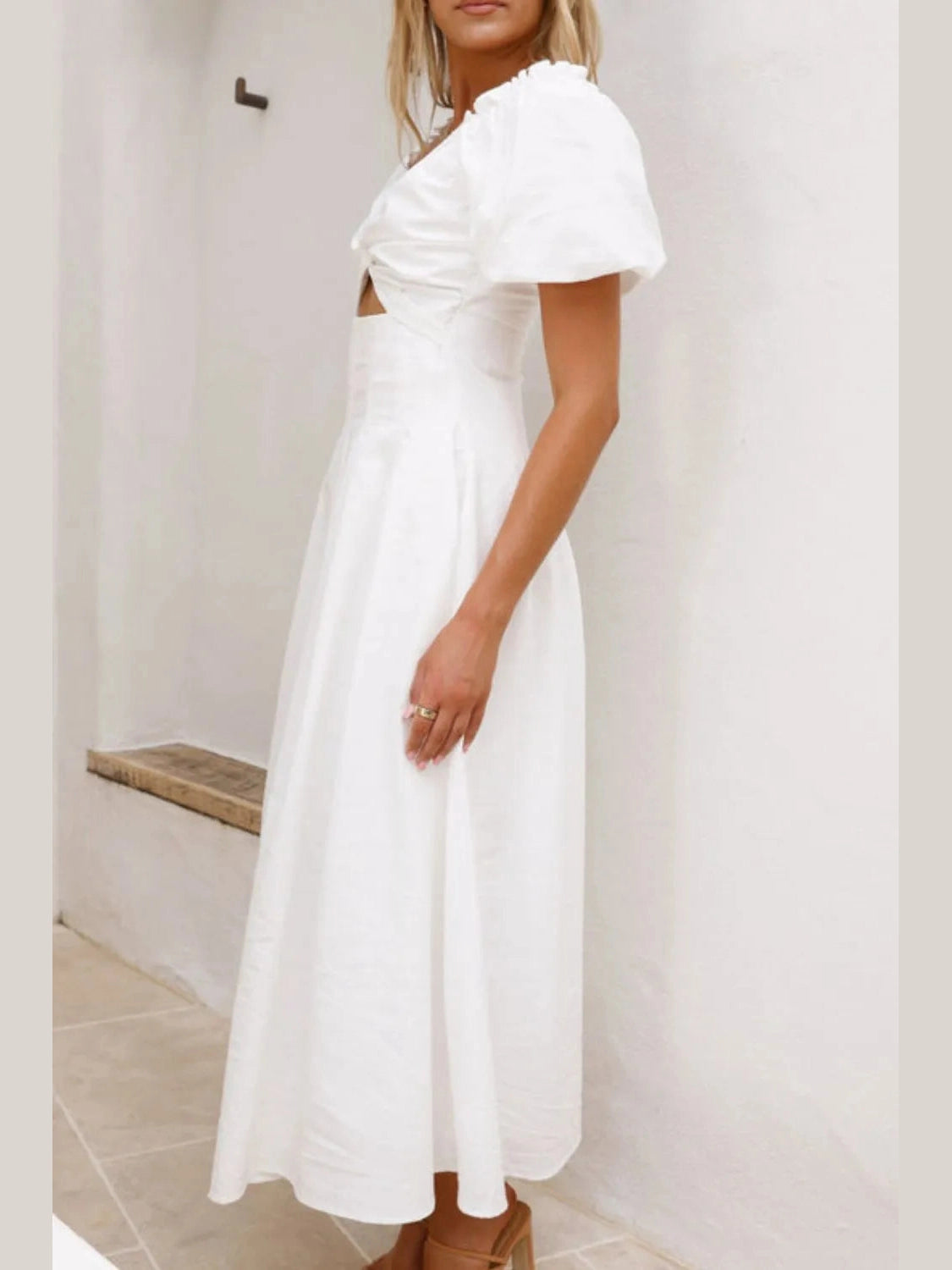 Sweetheart Neck Puff Sleeve Dress NicholesGifts