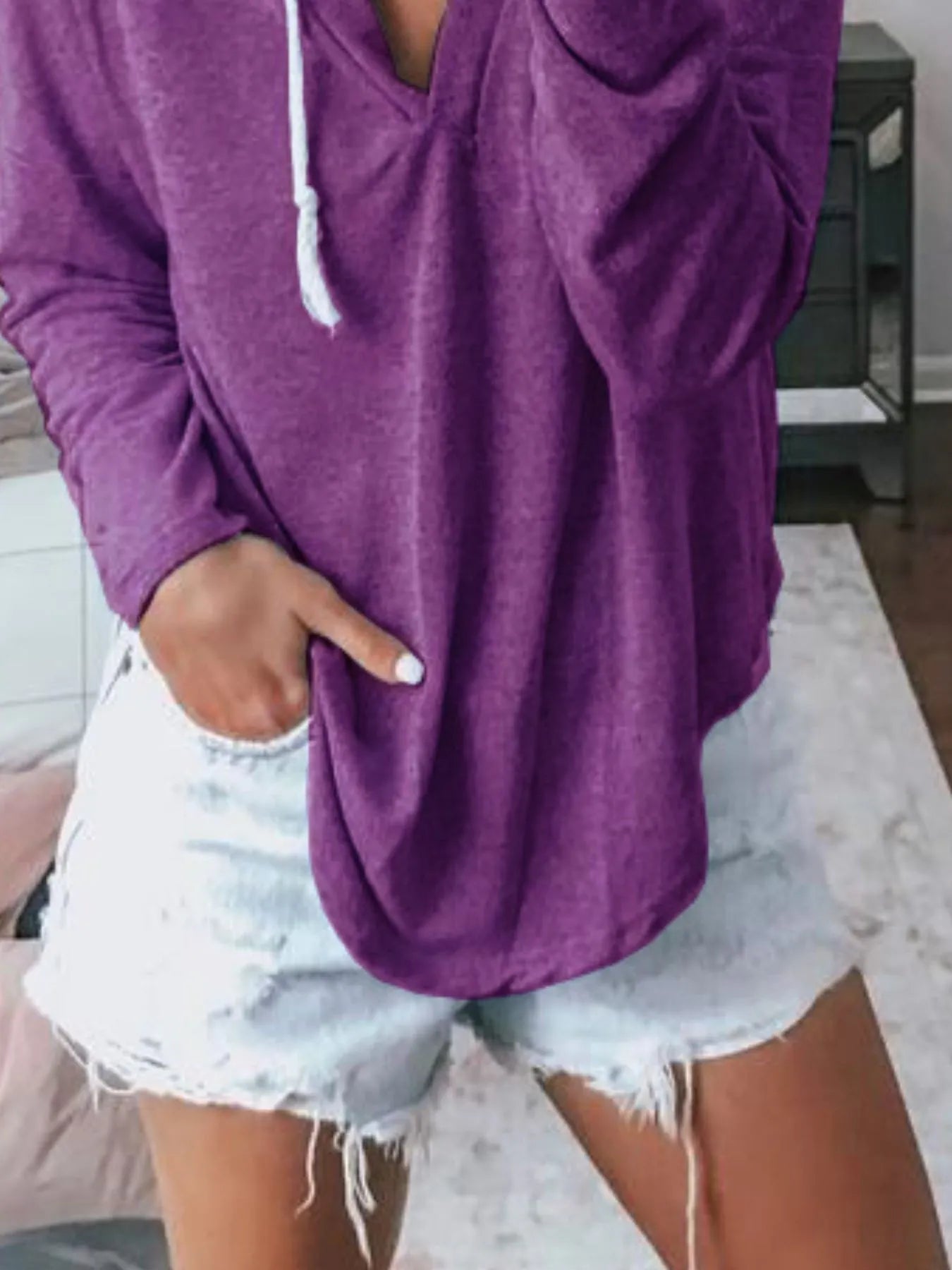 Full Size Drawstring Long Sleeve Hoodie Plus Size