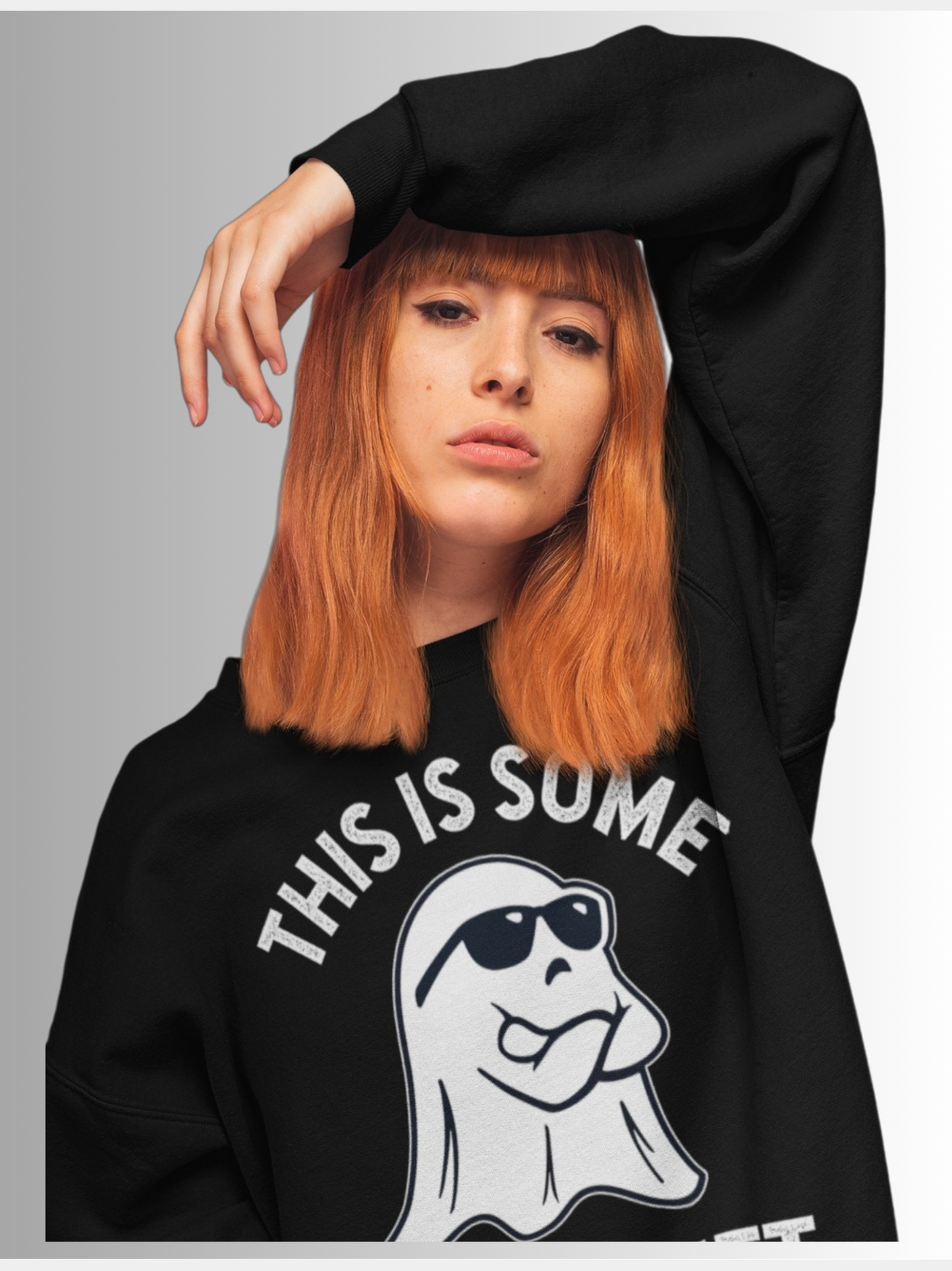 Women This is Some Boo Sheet Spirit Of Halloween Crewneck Long Sleeve Sweatshirt NicholesGifts