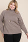 Plus Size High Quality Buttery Soft Solid Knit Turtleneck Two Tone High Low Hem Sweater nicholesgifts