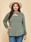 Plus Size Solid Long Sleeve Fashion Top nicholesgifts