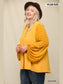 Plus Size Women Woven And Textured Chiffon Top With Voluminous Sheer Sleeves nicholesgifts