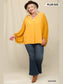 Plus Size Women Woven And Textured Chiffon Top With Voluminous Sheer Sleeves nicholesgifts