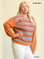 Plus Size Women Novelty Knit And Solid Knit Mixed Loose Top nicholesgifts