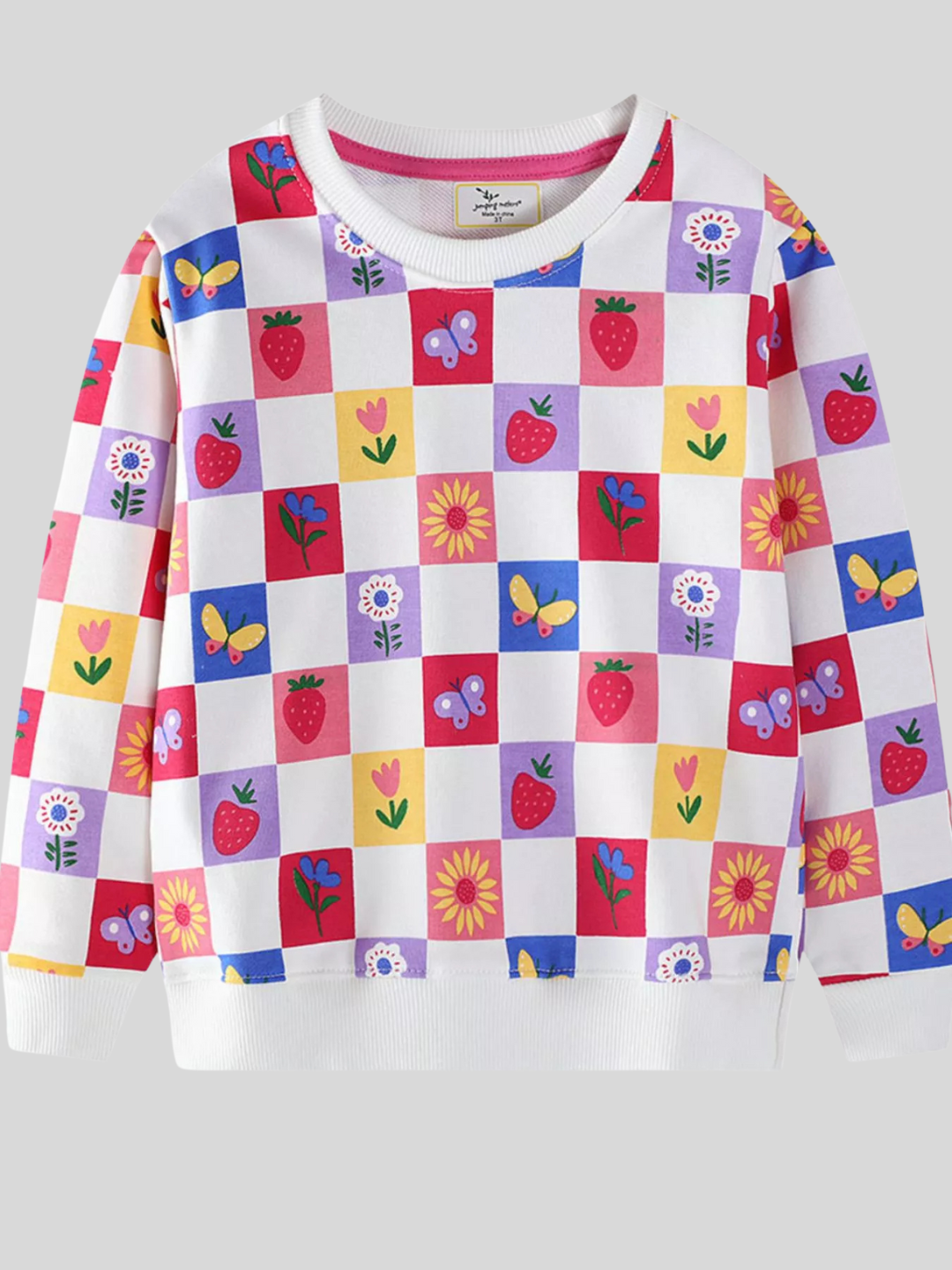 Toddler Girls Colorful Checkered Pattern Sweatshirt NicholesGifts