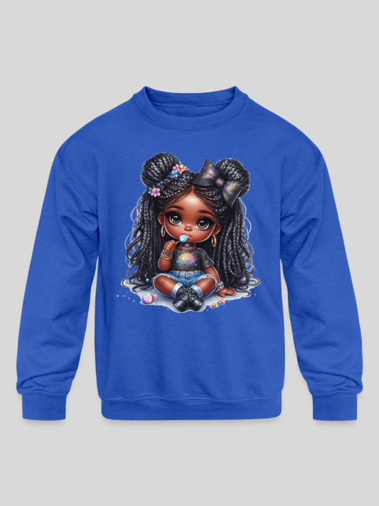 African American Toddler Girls Lollipop and Earrings Long Sleeve Crewneck Sweatshirt NicholesGifts