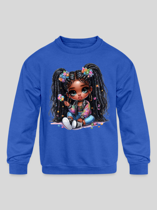 African American Toddler Girls Lollipop Girl Long Sleeve Crewneck Sweatshirt NicholesGifts