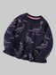 Girls and Toddler Girls Dinosaur Print Ruffle Hem Sweatshirt nicholesgifts