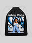 African American Toddler Girls School Rocks Black Cotton Drawstring Bag For Back To School NicholesGifts