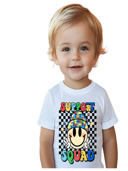Toddler Boys Support Autism Squad Short Sleeve Premium T-Shirt nicholesgifts