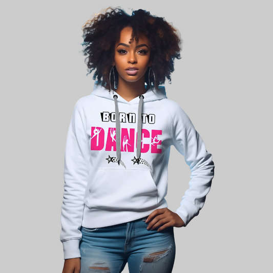 Women’s White Born To Dance Hoodie