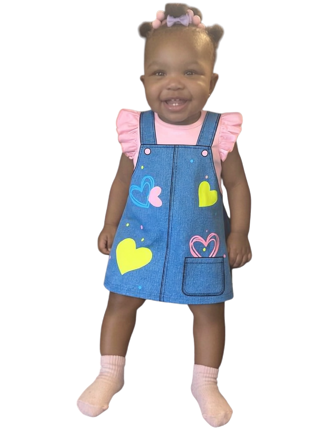 Baby and Toddler Girls Ruffle Sleeve Round Neck Dress