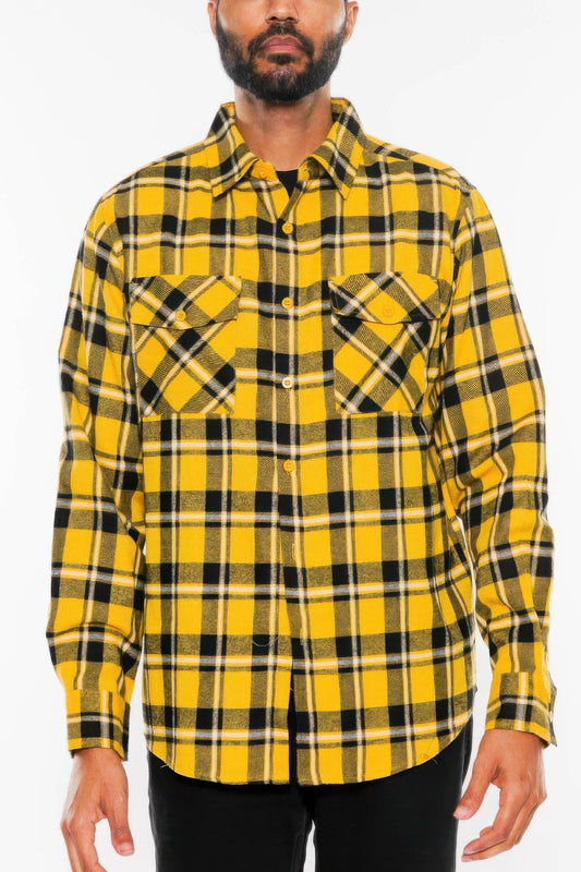 NicholesGifts Men Long Sleeve Flannel Full Plaid Checkered Shirt NicholesGifts