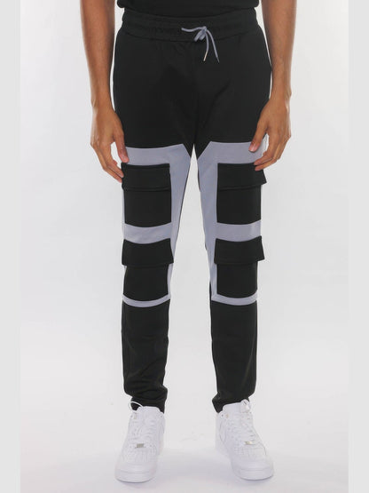 Men Color Block Cargo Track Pant nicholesgifts