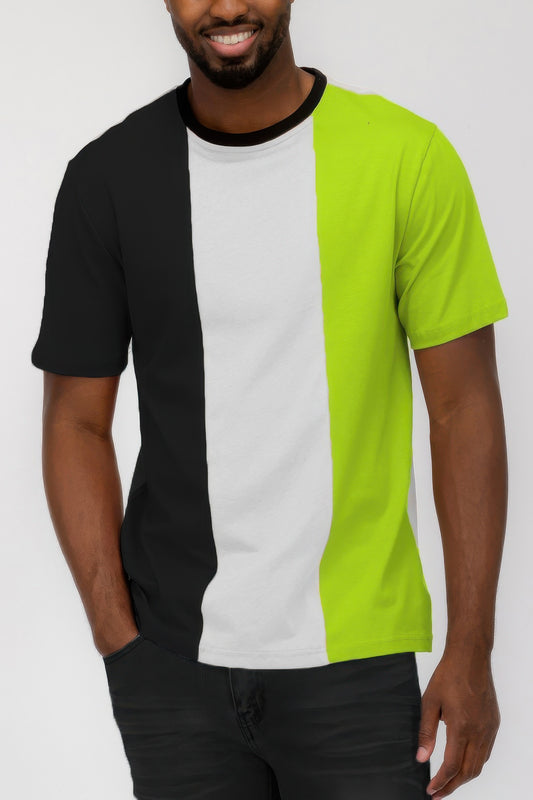 NicholesGifts Men's Color Block T Shirt NicholesGifts