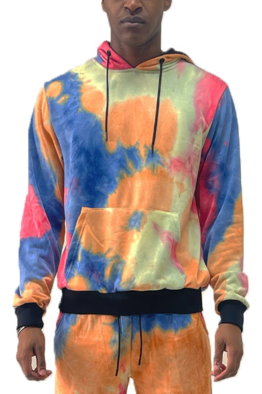 NicholesGifts Men Cotton Tie Dye Hoodie NicholesGifts