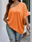 Plus Size Women One Shoulder Solid Casual Loose Fit Shirt nicholesgifts