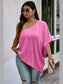 Plus Size Women One Shoulder Solid Casual Loose Fit Shirt nicholesgifts