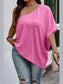 Plus Size Women One Shoulder Solid Casual Loose Fit Shirt nicholesgifts