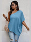 Plus Size Women One Shoulder Solid Casual Loose Fit Shirt nicholesgifts