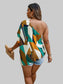 Plus Size Women One Shoulder Asymmetrical Hem Blouse nicholesgifts