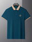 Men's Plus Size Contrast Collar Polo with Embroidered Logo nicholesgifts