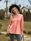 Notched Neck Flounce Sleeve Blouse nicholesgifts