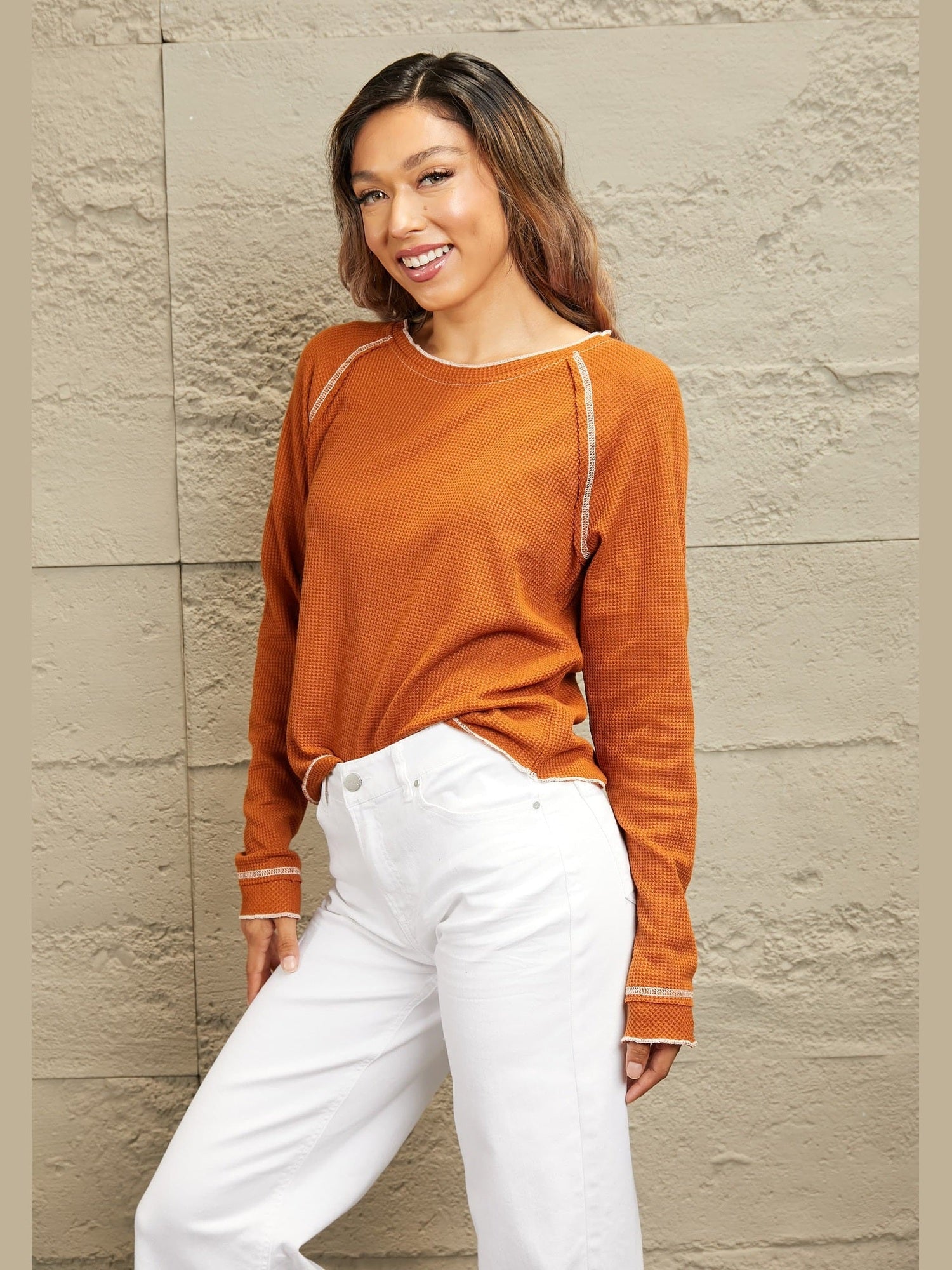 Long Raglan Sleeve Round Neck Top NicholesGifts