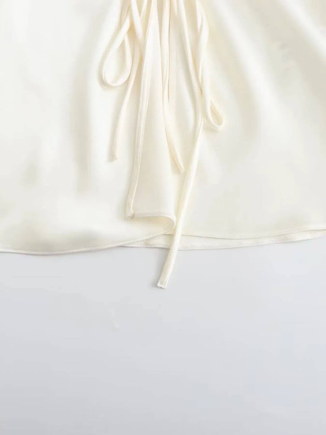 Satin Tie-Front Long Sleeve Shirt NicholesGifts