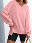 Women Notched Long Sleeve Oversized Sweatshirt nicholesgifts