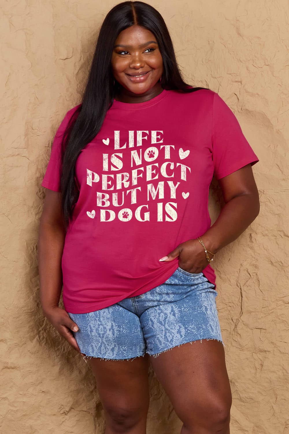 Simply Love Full Size Dog Slogan Graphic Cotton T-Shirt nicholesgifts