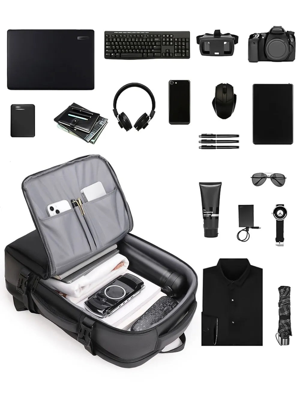 Multi-Pockets Adjustable Straps Backpack Bag nicholesgifts