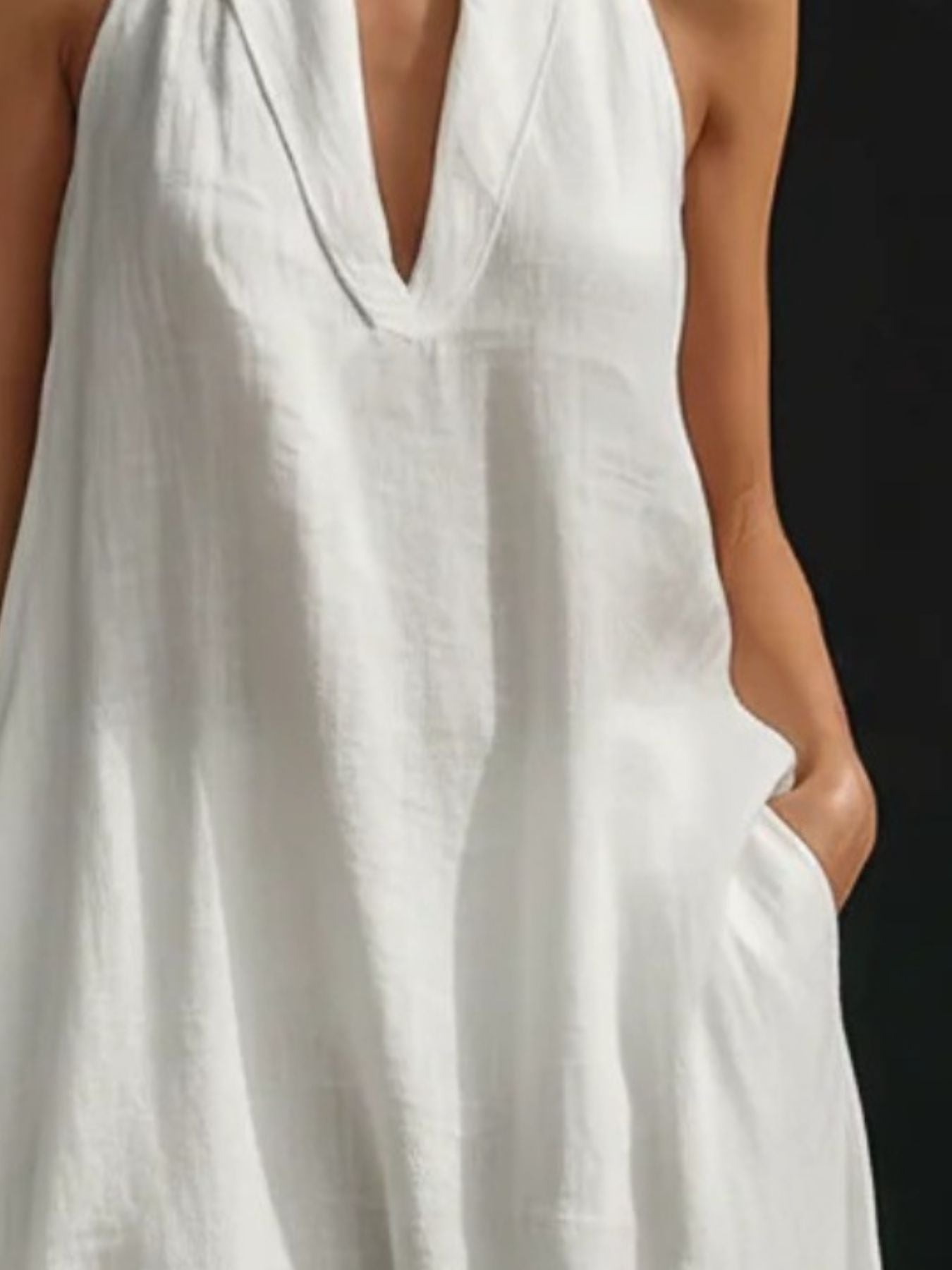 Halter Neck Maxi Dress with Pockets nicholesgifts