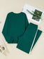 Round Neck Top and Stripe Detail Drawstring Pants Set nicholesgifts