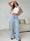 Women Striped Wide Leg Drawstring Pants nicholesgifts