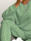 Texture Round Neck Top and Pants Set nicholesgifts